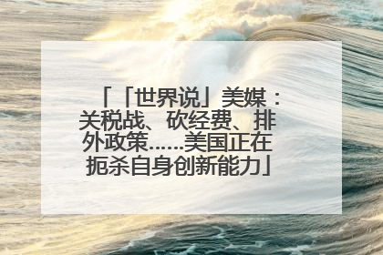 「世界说」美媒：关税战、砍经费、排外政策……美国正在扼杀自身创新能力