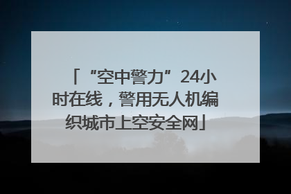 “空中警力”24小时在线，警用无人机编织城市上空安全网