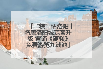 “粽”情洛阳丨隋唐洛阳城宠客升级 背诵《离骚》免费游览九洲池