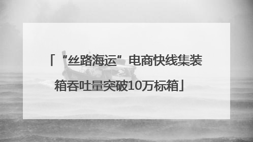 “丝路海运”电商快线集装箱吞吐量突破10万标箱