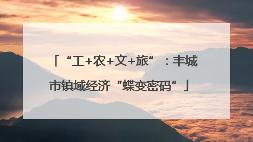 “工+农+文+旅”：丰城市镇域经济“蝶变密码”