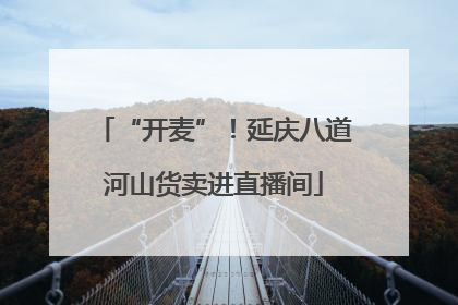 “开麦”！延庆八道河山货卖进直播间