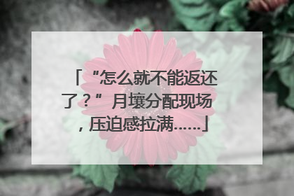 “怎么就不能返还了？”月壤分配现场，压迫感拉满……