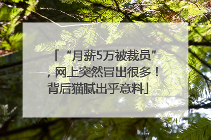 “月薪5万被裁员”，网上突然冒出很多！背后猫腻出乎意料