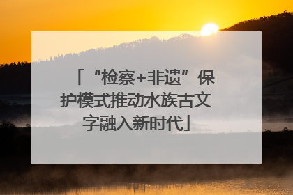 “检察+非遗”保护模式推动水族古文字融入新时代
