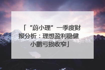 “蔚小理”一季度财报分析：理想盈利稳健 小鹏亏损收窄