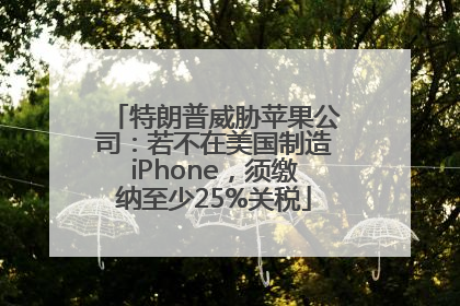 特朗普威胁苹果公司：若不在美国制造iPhone，须缴纳至少25%关税