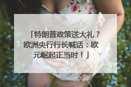 特朗普政策送大礼？欧洲央行行长喊话：欧元崛起正当时！