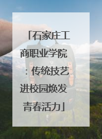 石家庄工商职业学院：传统技艺进校园焕发青春活力