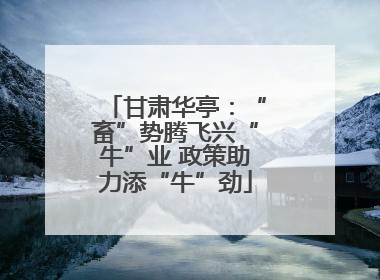 甘肃华亭：“畜”势腾飞兴“牛”业 政策助力添“牛”劲