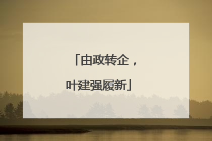 由政转企，叶建强履新