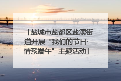 盐城市盐都区盐渎街道开展“我们的节日·情系端午”主题活动