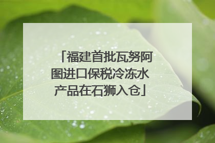 福建首批瓦努阿图进口保税冷冻水产品在石狮入仓