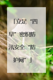 立足“四早”密织防汛安全“防护网”