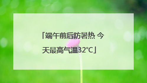 端午前后防暑热 今天最高气温32℃