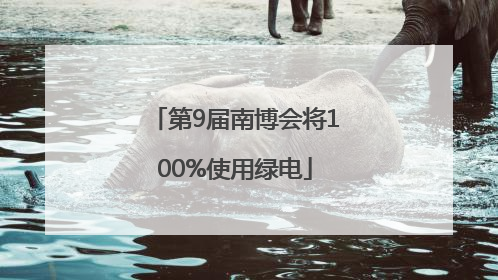 第9届南博会将100%使用绿电