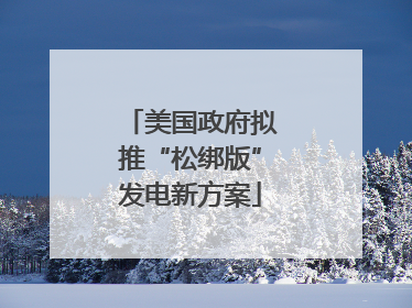 美国政府拟推“松绑版”发电新方案