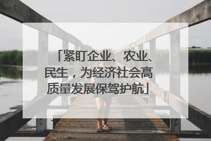 紧盯企业、农业、民生，为经济社会高质量发展保驾护航