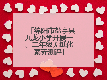 绵阳市盐亭县九龙小学开展一、二年级无纸化素养测评
