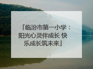 临汾市第一小学：阳光心灵伴成长 快乐成长筑未来