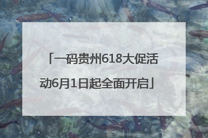 一码贵州618大促活动6月1日起全面开启