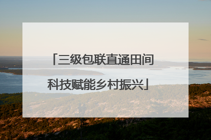 三级包联直通田间 科技赋能乡村振兴