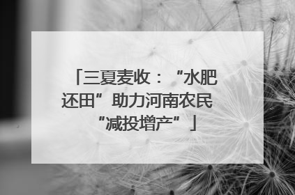 三夏麦收：“水肥还田”助力河南农民“减投增产”