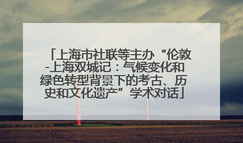 上海市社联等主办“伦敦-上海双城记：气候变化和绿色转型背景下的考古、历史和文化遗产”学术对话