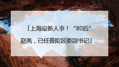 上海最新人事！“80后”赵亮，已任普陀区委副书记