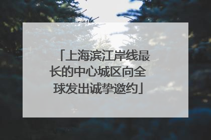 上海滨江岸线最长的中心城区向全球发出诚挚邀约
