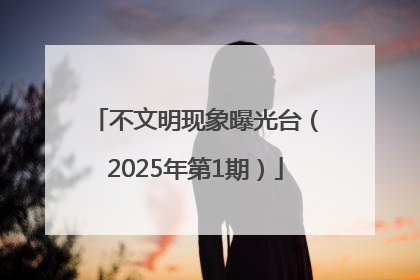 不文明现象曝光台（2025年第1期）