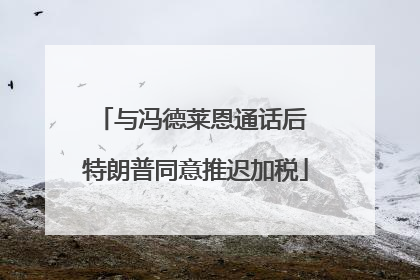 与冯德莱恩通话后 特朗普同意推迟加税