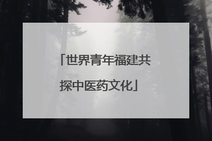 世界青年福建共探中医药文化