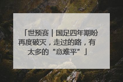 世预赛｜国足四年期盼再度破灭，走过的路，有太多的“意难平”