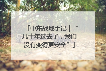 中东战地手记｜“几十年过去了，我们没有变得更安全”