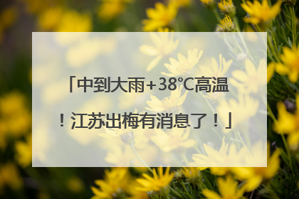 中到大雨+38℃高温！江苏出梅有消息了！