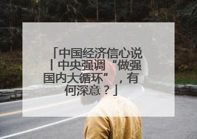 中国经济信心说丨中央强调“做强国内大循环”，有何深意？
