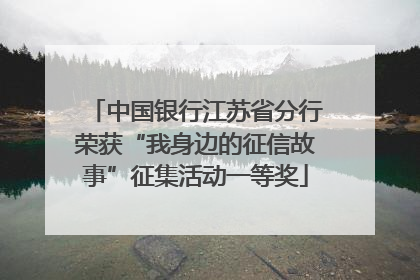 中国银行江苏省分行荣获“我身边的征信故事”征集活动一等奖