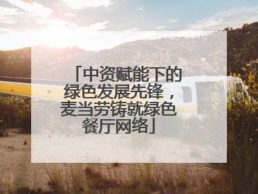 中资赋能下的绿色发展先锋，麦当劳铸就绿色餐厅网络