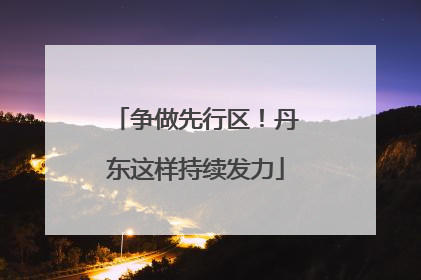 争做先行区！丹东这样持续发力