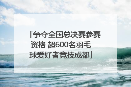 争夺全国总决赛参赛资格 超600名羽毛球爱好者竞技成都