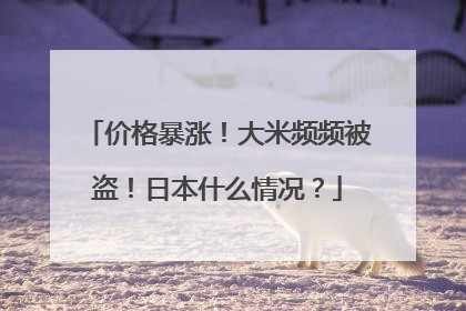 价格暴涨！大米频频被盗！日本什么情况？