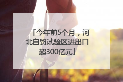 今年前5个月，河北自贸试验区进出口超300亿元
