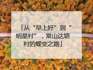 从“早上好”到“明星村”，常山达塘村的蝶变之路