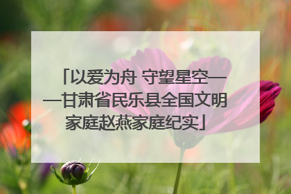 以爱为舟 守望星空——甘肃省民乐县全国文明家庭赵燕家庭纪实