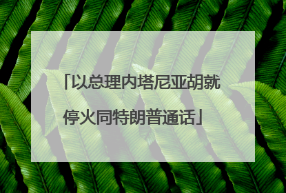 以总理内塔尼亚胡就停火同特朗普通话