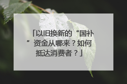 以旧换新的“国补”资金从哪来？如何抵达消费者？