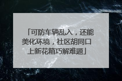 可防车辆乱入，还能美化环境，社区胡同口上新花箱巧解难题