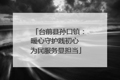 台前县孙口镇：暖心守护践初心 为民服务显担当
