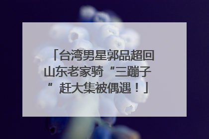 台湾男星郭品超回山东老家骑“三蹦子”赶大集被偶遇！